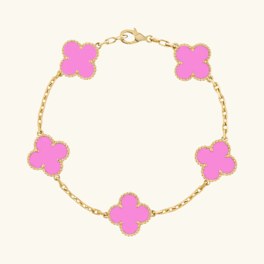 CLOVER | Golden Neon Pink Bracelet