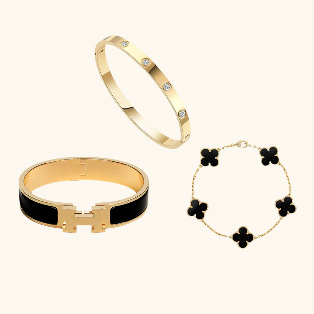 3-Piece Bracelet Set Black