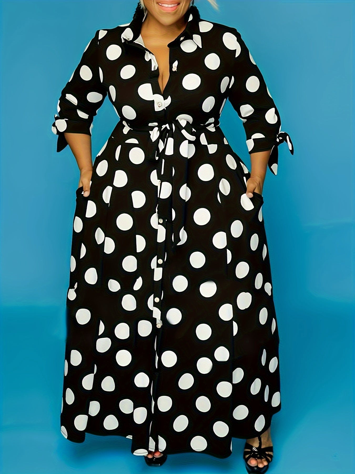 Allegra™ - Elegant Polka Dot Dress