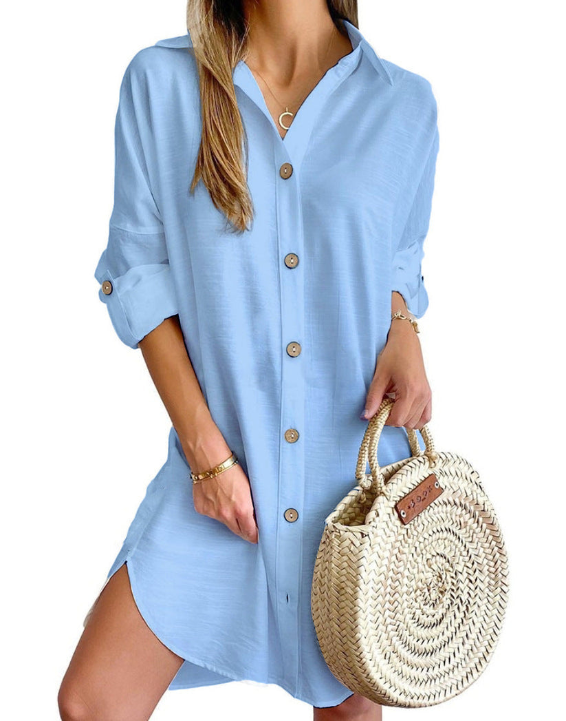 CASSY™ - Button-Up Shirt Dress