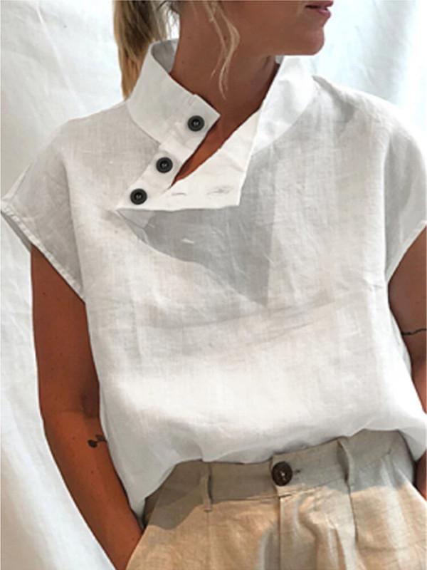 Lowella™ - Modern Button-Detail Blouse