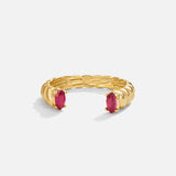 Pink Crystal Cuff Ring