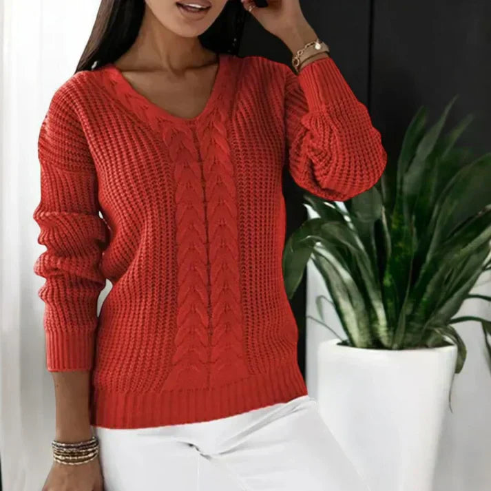 Solaine™ - Classic V-Neck Sweater