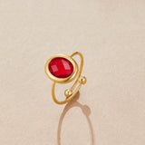 Ruby Crystal Gold Ring